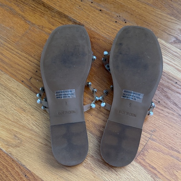 Steve Madden Tan and Silver Studded Sandals - Picture 3 of 3